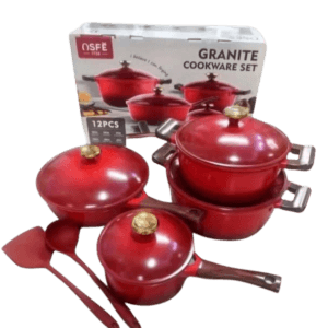 Elegant 12-piece Granite Cookware Set