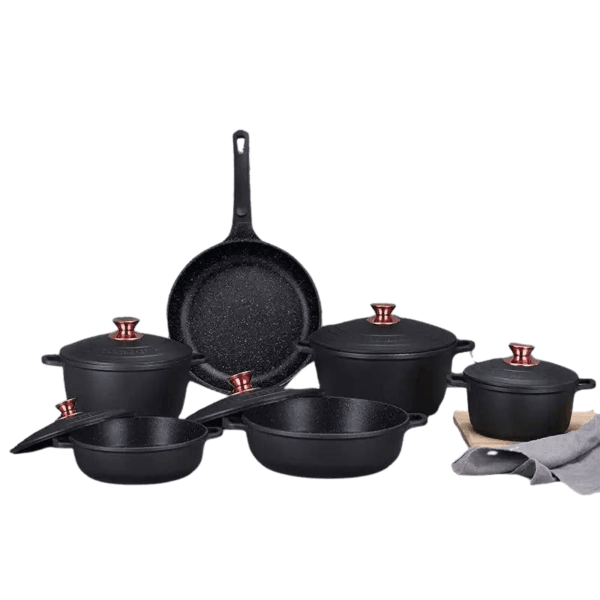 HausRoland Germany Design Cast Iron Cookware Set - https://buktops.com