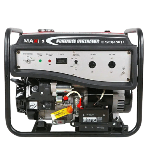 MAXI Generator – 5KW / 6.2KVA, 100% Copper, Electric Start with Wheels and Handles | Model – EK50 - Image 3