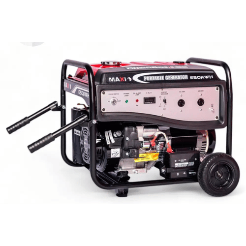 MAXI Generator – 5KW / 6.2KVA, 100% Copper, Electric Start with Wheels and Handles | Model – EK50