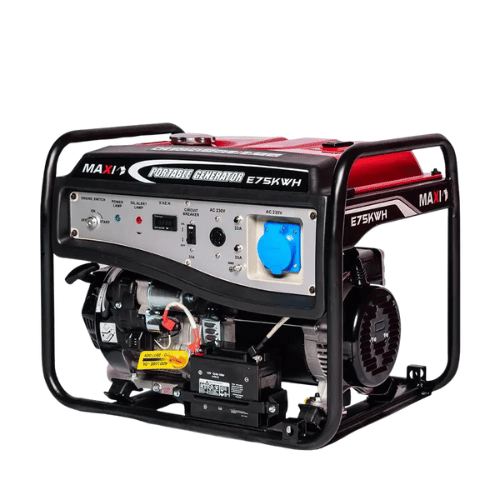 MAXI Generator – 7.5KW / 9.3KVA, 100% Copper, Electric Start with Wheels and Handles | Model – EK75 - Image 2