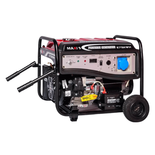 MAXI Generator – 7.5KW / 9.3KVA, 100% Copper, Electric Start with Wheels and Handles | Model – EK75