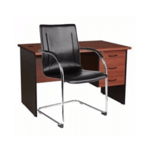 Office Desk-4ft & 601 Leather Visitors Chair Combo