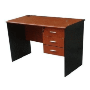 4 Feet Office Table with 3 Drawers – Cherry Finish