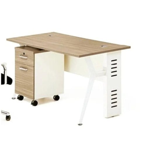 Modern Office Desk with Mobile Drawer Unit — 1.2m